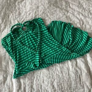 Wet Seal Green Tank Top with Peter Pan Collar and Tie Front